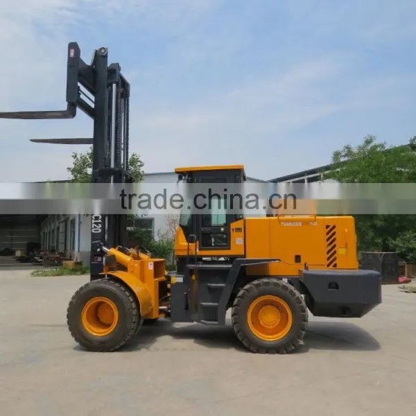 12 Ton Tough Terrain Forklift With Forklift Seat