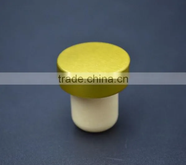 Gold Aluminium Cap With Synthestic Cork for Glass Bottle T-shape Cork photo-5