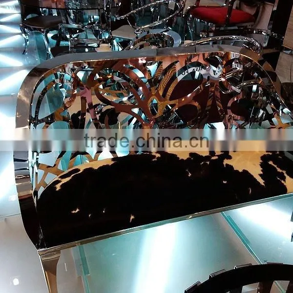 Used Hotel Furniture Hotel Stainless Steel Chair / Dairy Cow Leather Sofa Chair ND128 photo-4