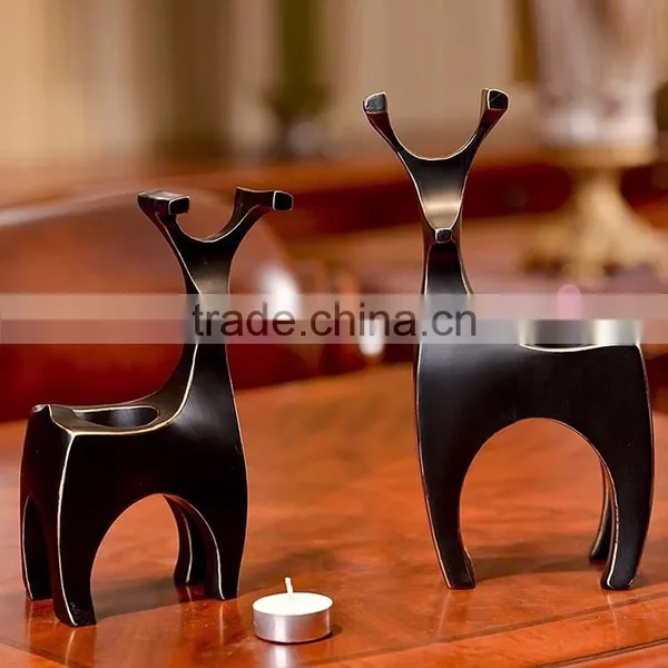 Retro Wedding Table Centerpieces Deer Tealight Candle Holder photo-3
