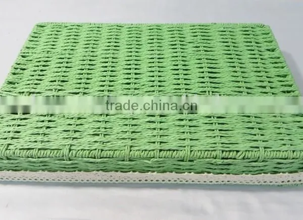 Decorative Handwoven Divided Paper Rope Tableware Basket photo-5