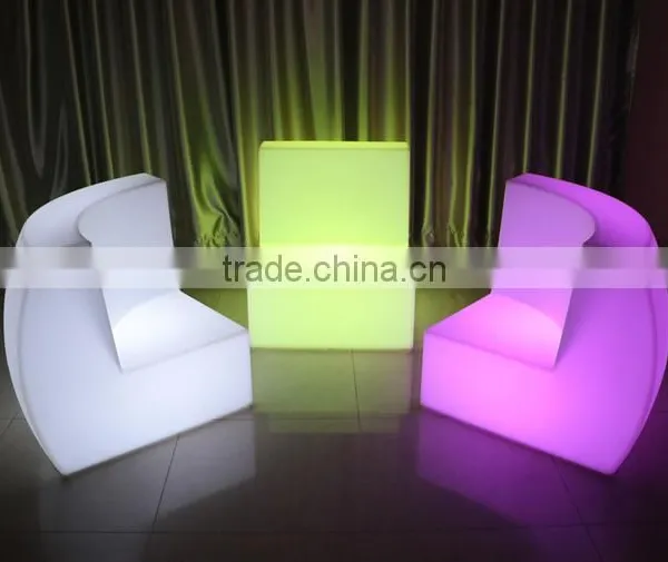 Outdoor Waterproof Plastic Led Illuminated Sofa Sets, Glow Led Modern Sofa Chair photo-3