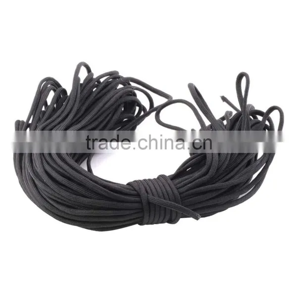 1set New Black 550 Popular Type III 7 Strand Parachute Paracord Nylon Cord Lanyard Mil Spec Core 100FT