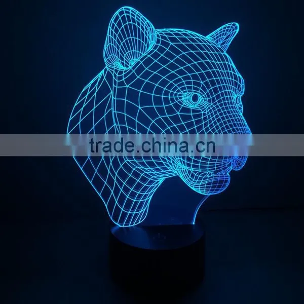 2016 OEM Factory Price Custom Logo C3D Optical Illusion Night Touch Switch LED Desk Table Light Lamp photo-4