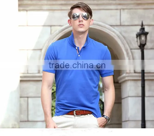 100% Cotton Wholesale Blank T-shirt Men Polo With OEM Printing Embroidery photo-2