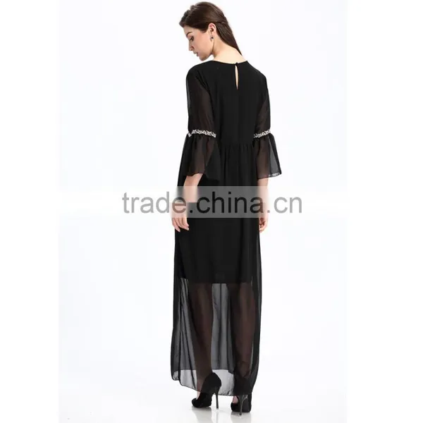 Embroidered Long Chiffon New Style Woman Maxi Dress photo-6