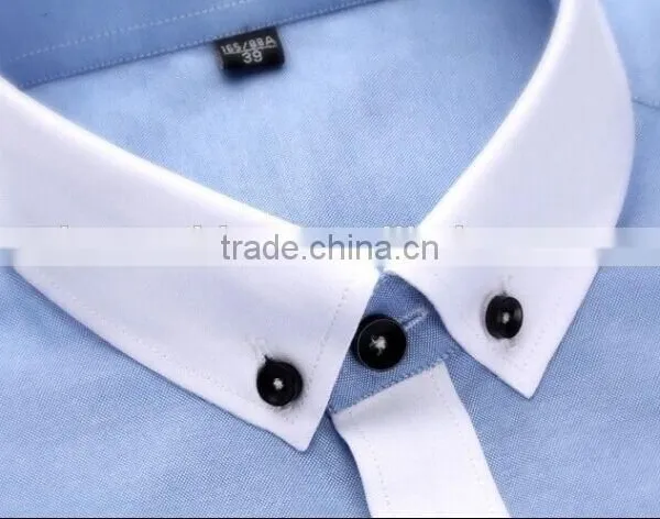 Man Oxford Shirt Short Sleeve Dress Shirt Solid Color Dress Shirt photo-4
