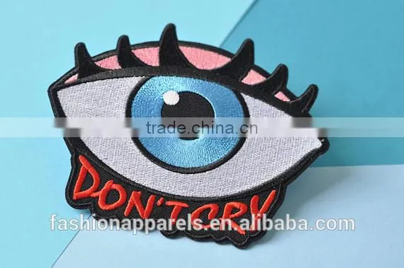 Custom Hand Made Don't Cry Eye Embroidered Patch for Clothes Embroidery Patch Made in China Choose Size/color photo-2