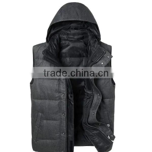 2015 New Fashion Man's Winter Light Down Vest With Hoodie photo-4