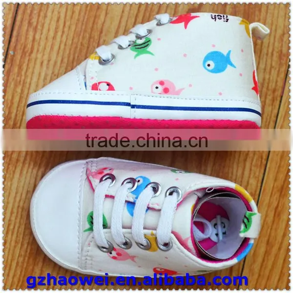 Wholesale Colorful Fishes Printed Canvas Baby Shoes photo-5