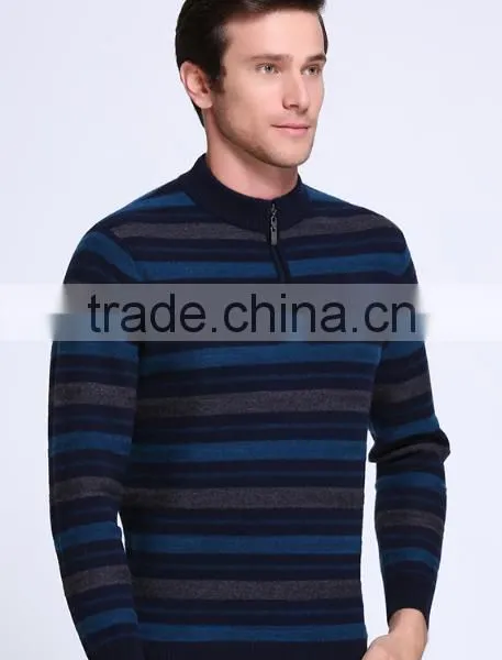 Long Sleeve Stripe Round Collar Pullover Model Sweater for Men With Best Prices photo-2