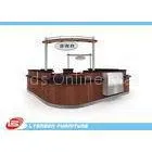 Shopping Mall MDF Reclaimed Wood Reception Desk / Laminated Melamine Finished