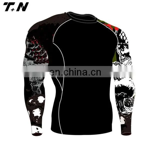 Wholesale Mma Bjj Compression Shirts Rash Guard Rashguard Lycra photo-5