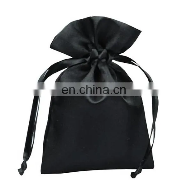 Custom High Quality Satin Gift Drawstring Bag With Logo Printed Satin Gift Pouch Wholesale photo-5