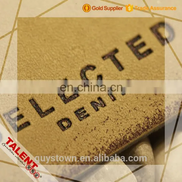 Custom Denim Hot Pressed Embossed Brand Name Genuine Brown Leather Label Patch photo-2