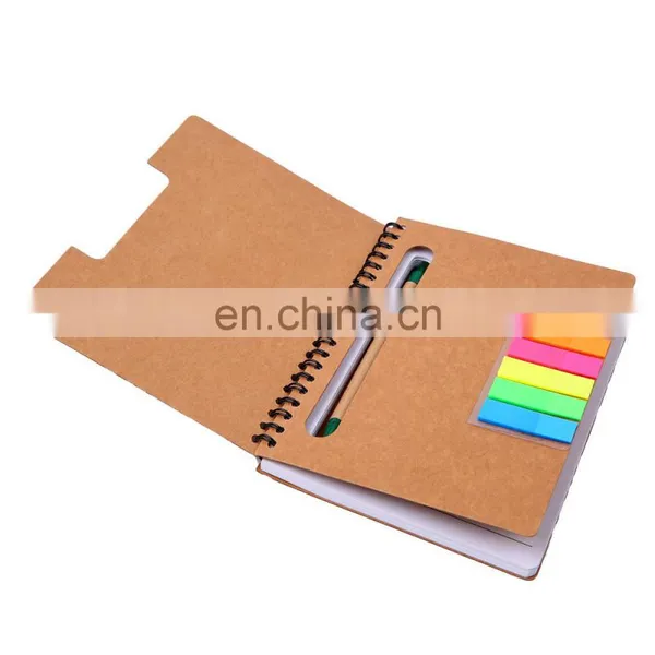 Portable Recycled Spiral Meno Notepad With Sticky Colorful Papers photo-2