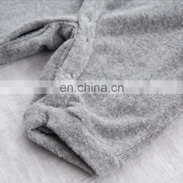 Solid Color Soft Cotton Jumpsuit Unisex One Piece Baby Terry Romper photo-2