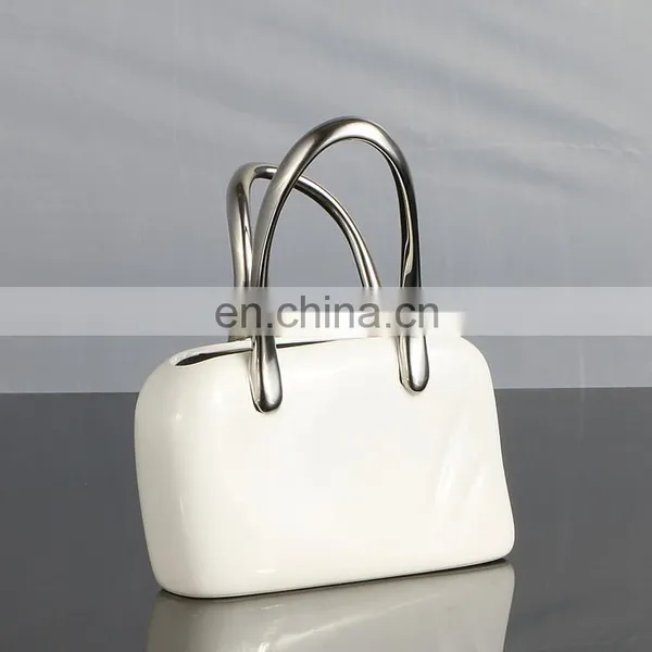 2020 New Style Girls Holiday Gift Custom Silver-plated Ceramic Exquisite Handbag Craft Home Decoration photo-2