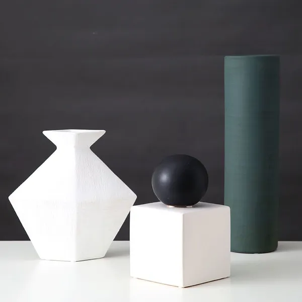 Manual Drawing Elegance Minimalism Home Furnishing Ceramic Vase For Living Room photo-2