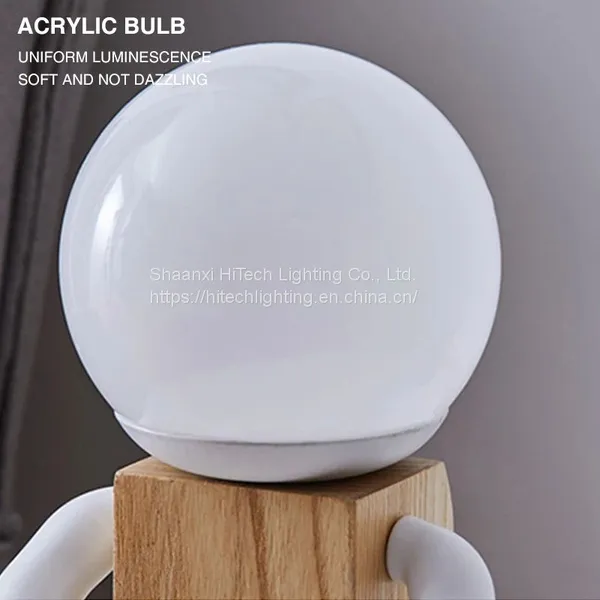 Wooden Robot Desk Lamp Children Reading Light USB Touch Dimming Table Light Boy Gift Nordic Kids Bedroom Minimalist Book Light photo-4