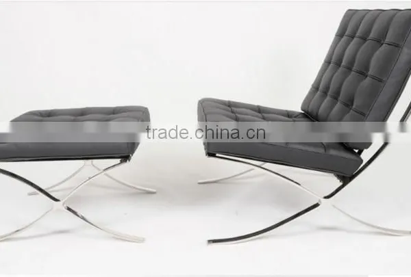 White Colour Modern Style Leather Barcelona Chair photo-2