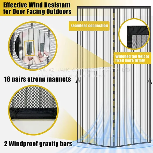 Specializd Anti-Mosquito Curtain Magnetic Curtain Storage Design Soft Screen Door photo-3