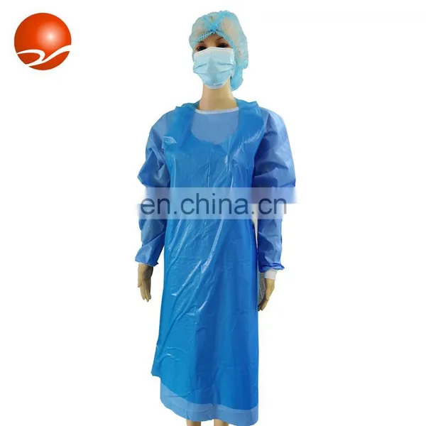 Waterproof Medical Hospital Dental PP Nonwoven Poly HDPE LDPE Plastic Disposable PE Apron photo-2