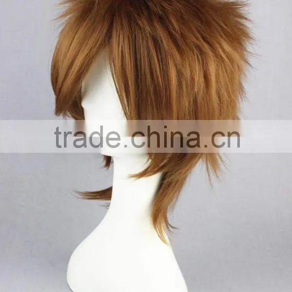 High Quality 35cm Short Straight Katekyo Hitman Reborn Wig Sawada Tsunayoshi Brown Wig Synthetic Anime Wig Cosplay Hair Wigs photo-4