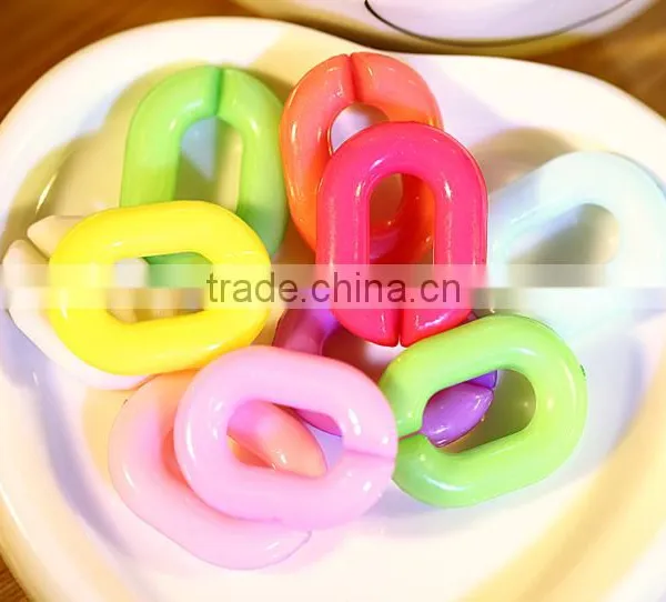 DIY Accessories 23 * 17 mm Acrylic Opening Lap Composable Chain Color Fluorescent Color Plastic