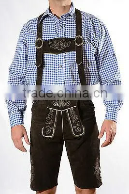 Herren Kniebund Lederhosen in Cow Suede Leather/ German Outfit Trachten Wears Pants,shorts photo-2