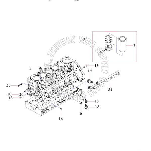 Genuine Sany Excavator Engine Cylinder Head Cylinder Block (Short Block / Long Block) photo-3