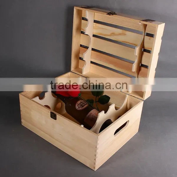 Natural Wood Wine Charm Packing Box For 6 Bottles photo-5