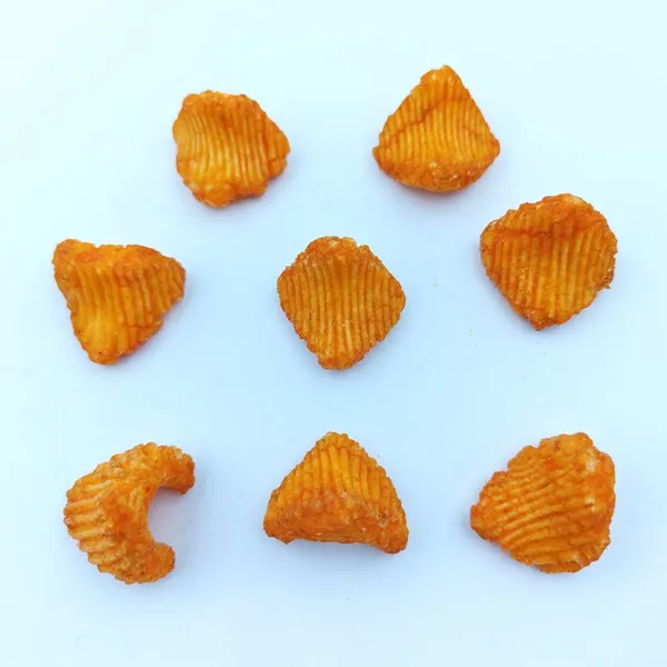 Crunchy Mexican BBQ Flavor Fried Rice Crackers Ridged Triangular Snacks for Wholesale Bulk Food Distributors photo-3