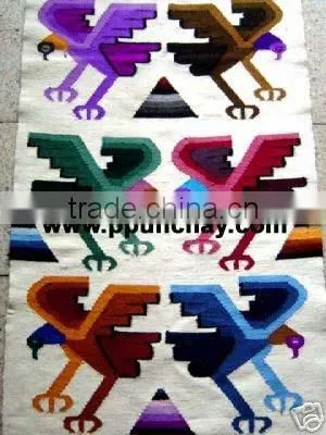 Woven Wool Tapestry / Woven Wool Rug / Woven Wool Runner / Woven Wool Wall Decor 57x22" Peru