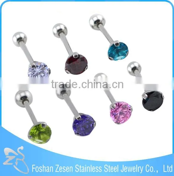 2016 Surgical Steel Crystal Ball Gauge Unique Tongue Ring photo-4
