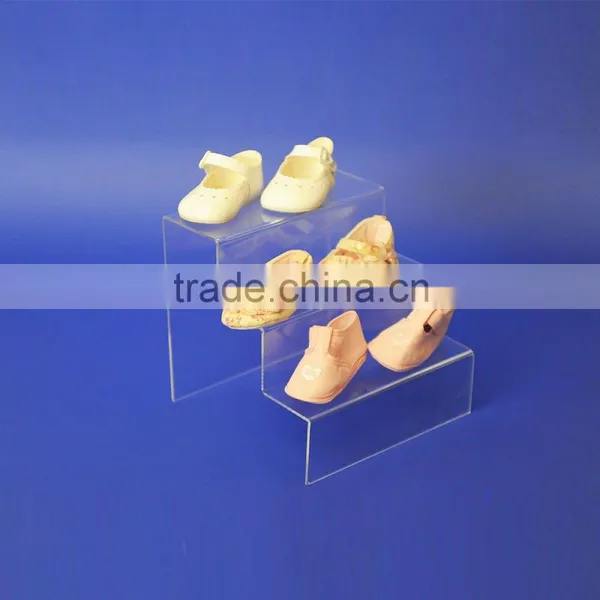 Stepped Freestanding Clear Acrylic Shoe Display Stand Retail Display photo-3
