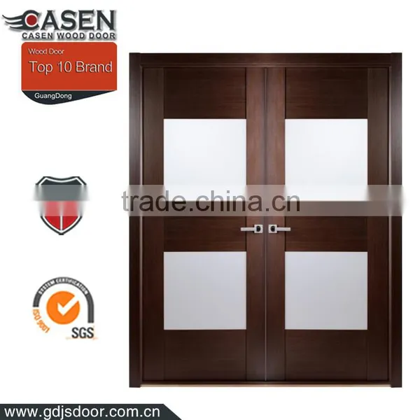 Fancy Design Solid Black Walnut Wooden Glass Interior Pocket Door photo-4