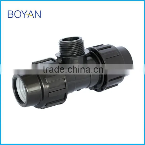 Drainage Products Plastic Pipe Fitting Black pp Compression Male Tee photo-3