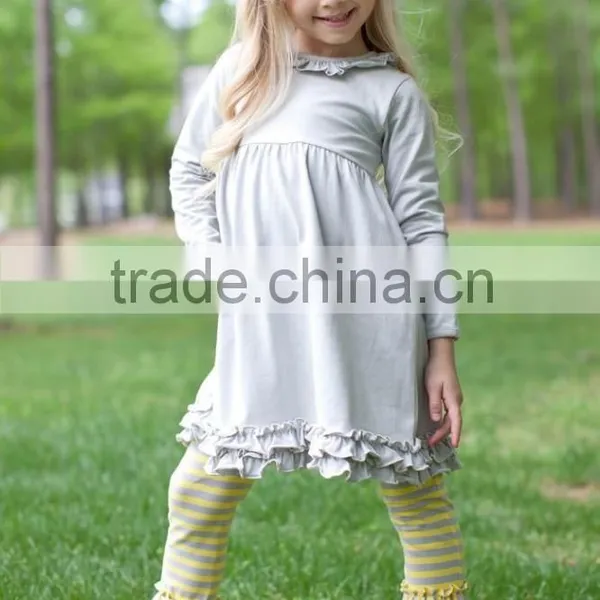 Fashion Little Girls Ruffle Tunic Top Children Fancy Tunic Top With Matching Ruffle Pants photo-3