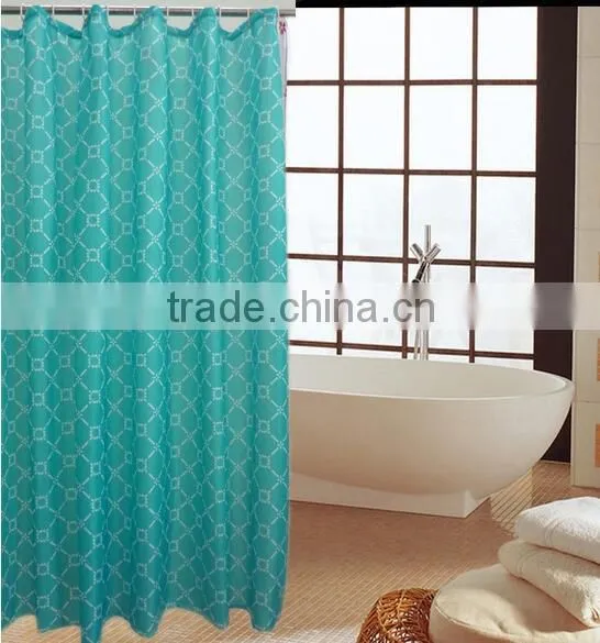 Letter Printed Fresh Style Polyester Mildew Resistant Shower Curtain photo-5
