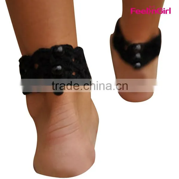 Indian Crochet Flower Barefoot Wrap Sandals Ankle Bracelet Jewelry photo-5