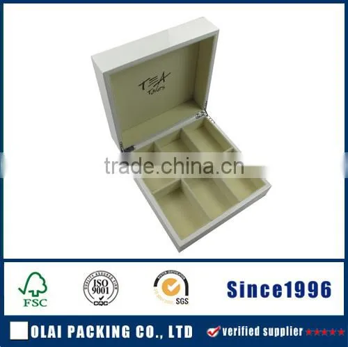 White Shiny Wooden Box for Tea photo-2