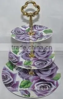 White Round Porcelain/ceramic Three-layer Plate photo-2