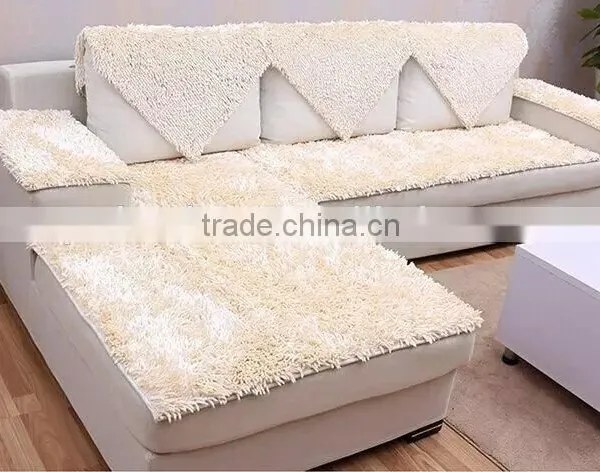 Chenille Material Chair Cover , Sofa Cover- Wine Red Color photo-4