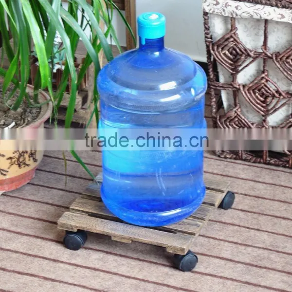 Portable Wood Plant Pot Tray With Wheet photo-3