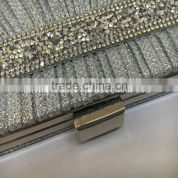 Hot Sale High Quality Elegant Rhinestone and Pleat PVC Party Bags photo-2