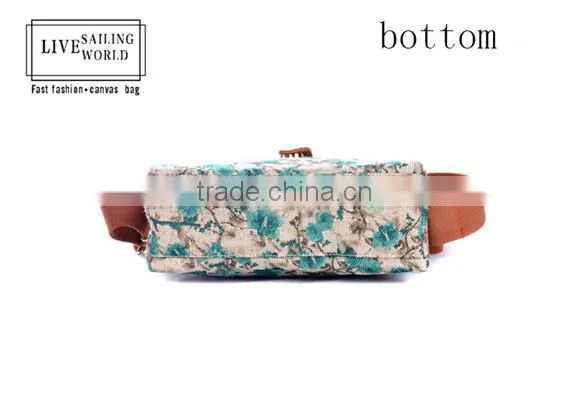 2016 Classic Chinese Folk Style Fancy Floral Canvas Lady Sling Bag photo-4