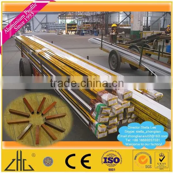 Wow!deco Wood Aluminium Frame for Door and Window/aluminium Pipe Tubes Wood Color/imitation Timber Colour Aluminium Price per kg