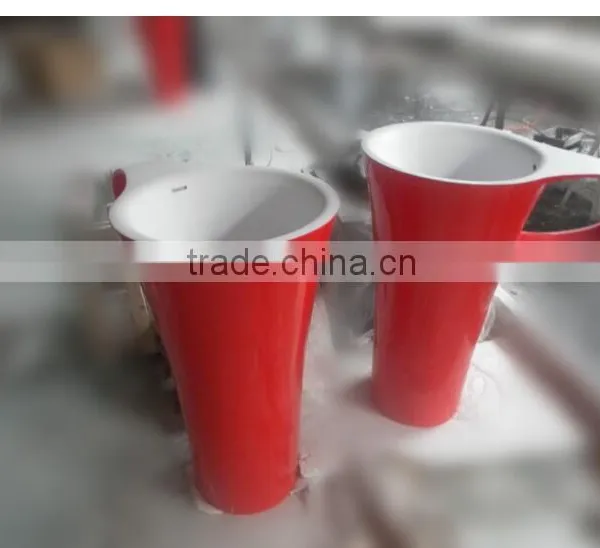 Solid Surface Table Top Man-made Stone Pedestal Basin, Artificial Stone Freestanding Wash Basin photo-2