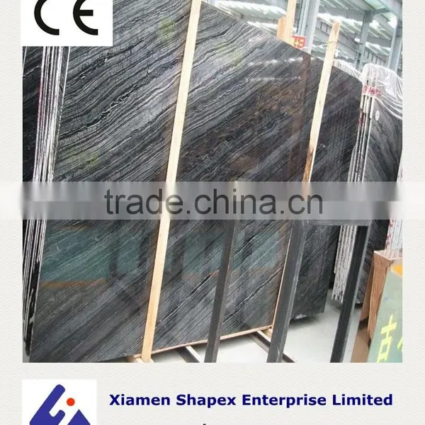 Black Facade Marble Slab With White Veins photo-3